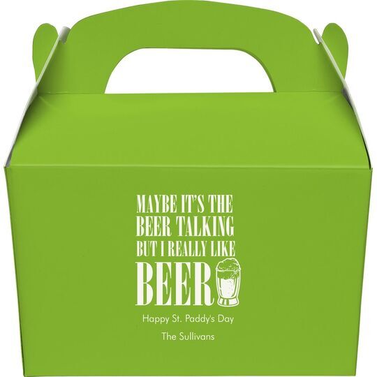 Maybe It's The Beer Talking Gable Favor Boxes
